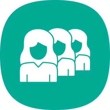 bir grup insan vektör simgesi. biçim düz sembol, eko yeşil yuvarlak açılar, yuvarlak açılar arkaplan