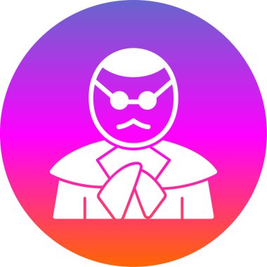 Minimalist simge, vektör çizimi ve maskeli bir kız