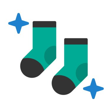 iki çorap düz simgesi, vektör illüstrasyonu