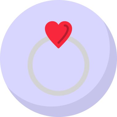 Kalp şeklindeki değerli yüzüğün simgesi, vektör illüstrasyonu