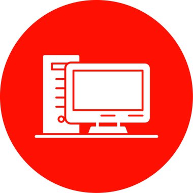 pc bilgisayar simgesinin vektör illüstrasyonu 