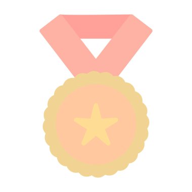 Yıldızlı madalya. Web simgesi basit illüstrasyon