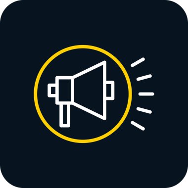 megafon simgesi, kampanya konsepti vektör illüstrasyonu