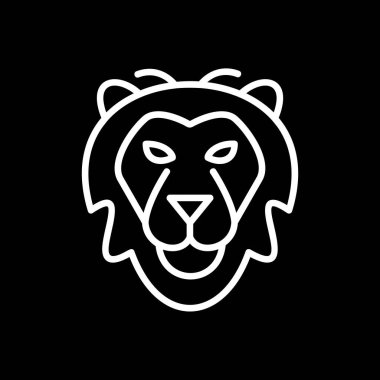 Aslan başı simgesi, vektör illüstrasyonu basit tasarım
