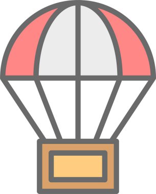 paraşüt ağ simgesi, vektör illüstrasyonu