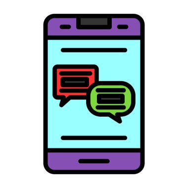 düz konuşma baloncukları simgesi, vektör illüstrasyonu