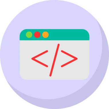 Kod işareti. Kodlama simgesi. vektör illüstrasyonu