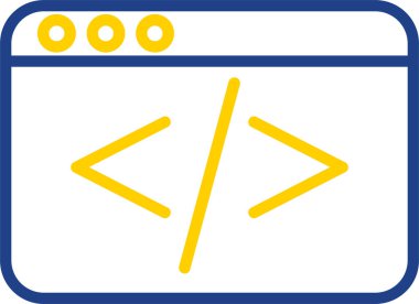 Kod işareti. Kodlama simgesi. vektör illüstrasyonu