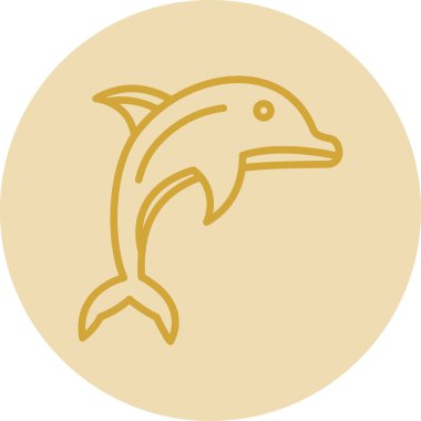 Yunus ikonu. Web için yunus vektör simgelerinin basit çizimi