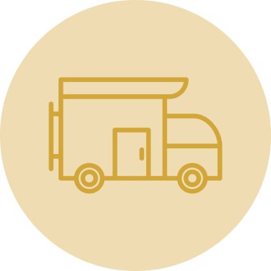 Camper van simge vektör çizim