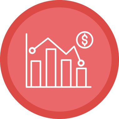 Pazar dalgalanması simgesi, vektör illüstrasyonu