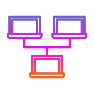 Yerel ağ simgesi, vektör illüstrasyonu basit tasarım