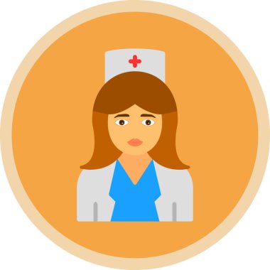 Hemşire hanım. Web simgesi basit illüstrasyon 