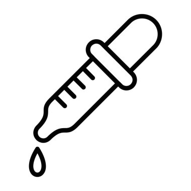 Düz pipet simgesinin vektör tasarımı