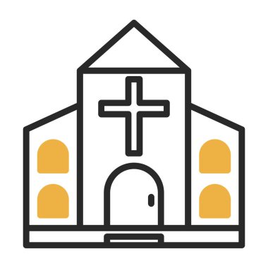 Kilise simgesi, vektör illüstrasyonu basit tasarım