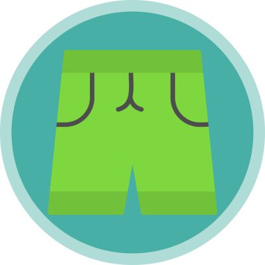 Yeşil Şort simgesi, vektör illüstrasyonu basit tasarım