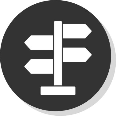 Yön, işaret direği simgesi. Basit vektör illüstrasyonu