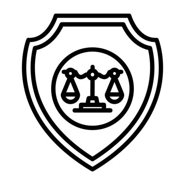 Hukuk ve adalet hattı biçim vektör tasarımı