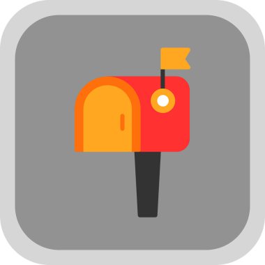 Posta kutusu düz simgesi, vektör illüstrasyonu