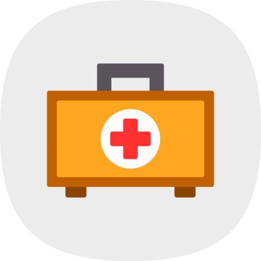 düz ilk yardım kiti vektör illüstrasyonu