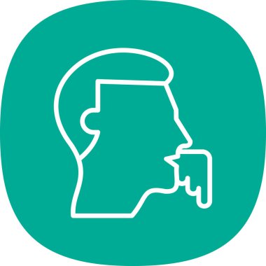 Konuşma balonu ikonuyla insan kafası. vektör illüstrasyonu