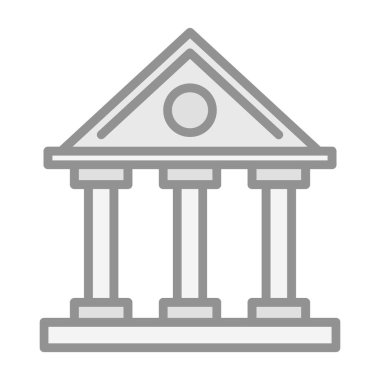 Banka binası. Web simgesi basit illüstrasyon