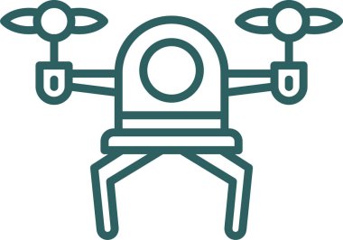 Drone simgesi, vektör illüstrasyonu basit tasarım