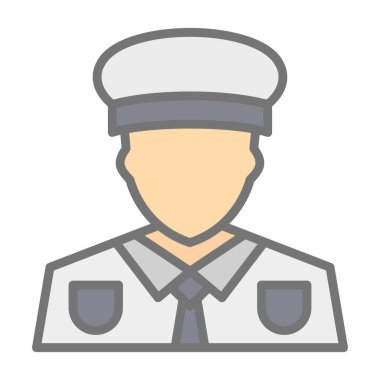 Polis memuru ikon vektör çizimi tasarımı