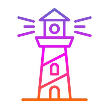 deniz feneri web simgesi, vektör illüstrasyonu 