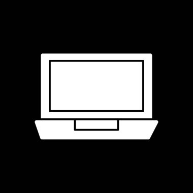 Basit dizüstü bilgisayar simgesi, vektör illüstrasyonu