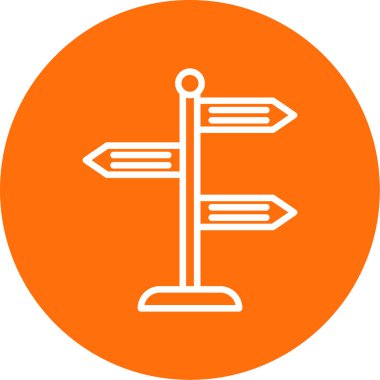 Yön, işaret direği simgesi. Basit vektör illüstrasyonu