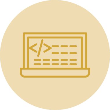 Kod işareti. Kodlama simgesi. vektör illüstrasyonu