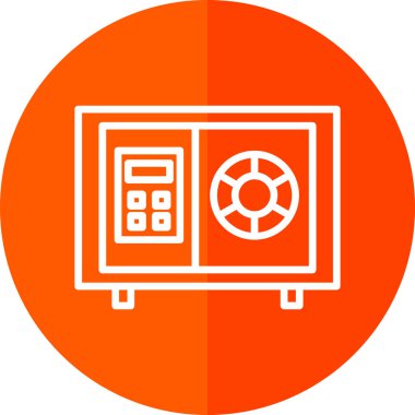 Güvenli kutu simgesi, vektör illüstrasyonu basit tasarım