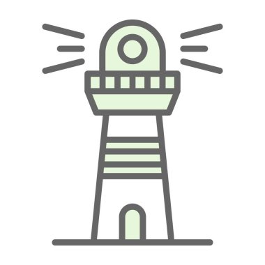 deniz feneri web simgesi, vektör illüstrasyonu 