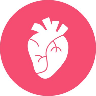 İnsan kalbi simgesi, vektör illüstrasyonu basit tasarım