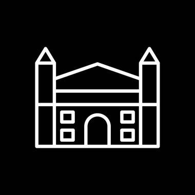 okul binası glyph ikon vektör tasarımı