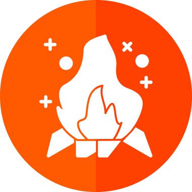 Şenlik ateşi. Web simgesi basit tasarım