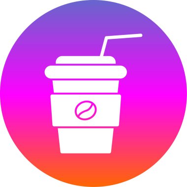 Saman içen kağıt kahve fincanı. Kafe logosu. Vektör.