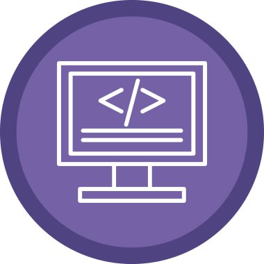 Kod işareti. Kodlama simgesi. vektör illüstrasyonu