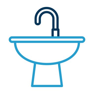 banyo ikonu vektör illüstrasyonu