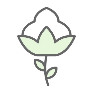 Pamuk çiçek simgesinin vektör illüstrasyonu 