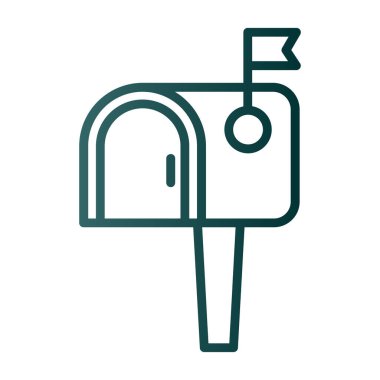 Posta kutusu düz simgesi, vektör illüstrasyonu