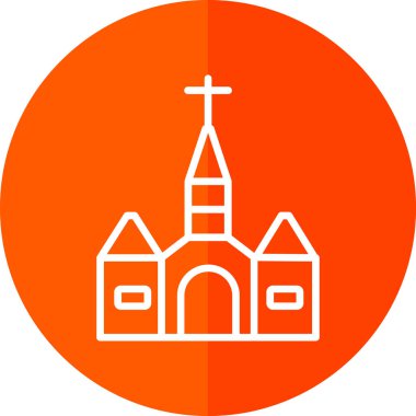 Katedral. Web simgesi basit illüstrasyon
