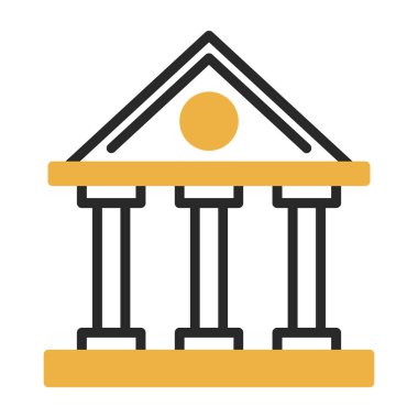 Banka binası. Web simgesi basit illüstrasyon