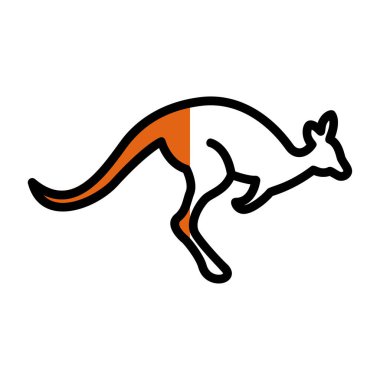 Kanguru simgesi, Avustralya 'nın sembolü, basit stil. 