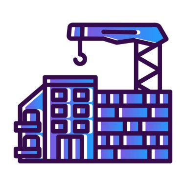 Bina. Web simgesi basit illüstrasyon