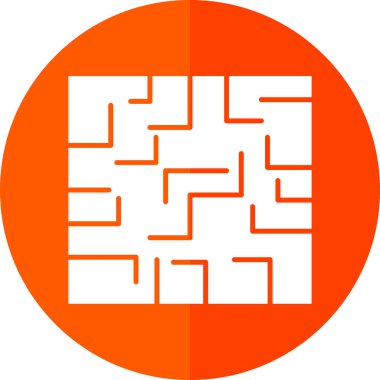 Labirent düz simgesi, vektör illüstrasyonu