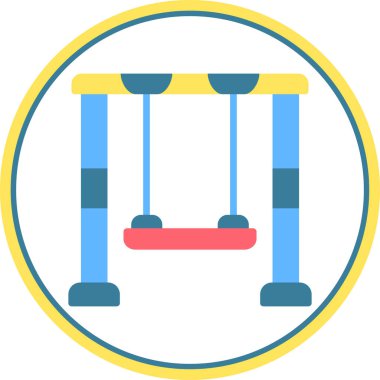 Çocuk parkı salıncağı. Basit resimleme