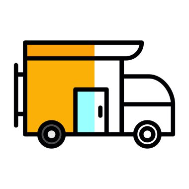 Camper van simge vektör çizim