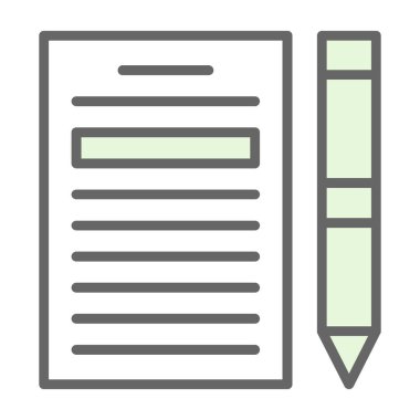 Kağıt ve kalem. Web simgesi basit illüstrasyon